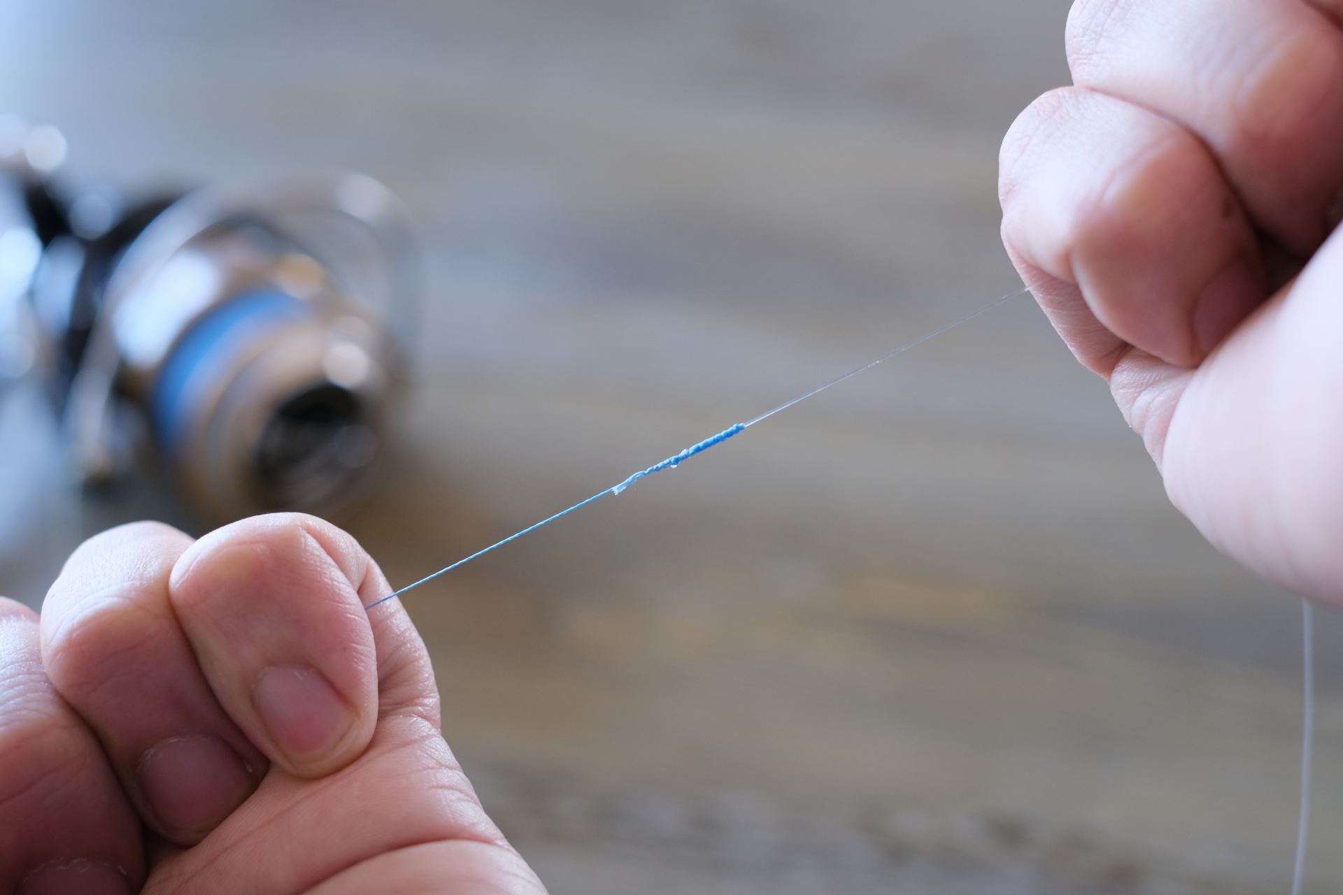 PEラインとリーダーを結ぶ