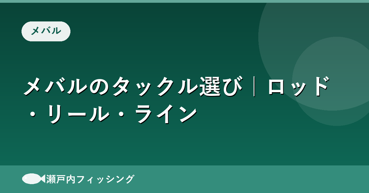 メバルのロッド・リール・ラインの選び方